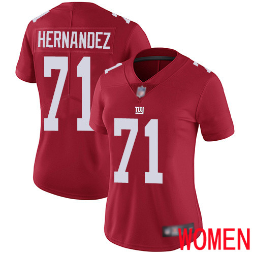 Women New York Giants #71 Will Hernandez Red Limited Red Inverted Legend Football NFL Jersey->women nfl jersey->Women Jersey